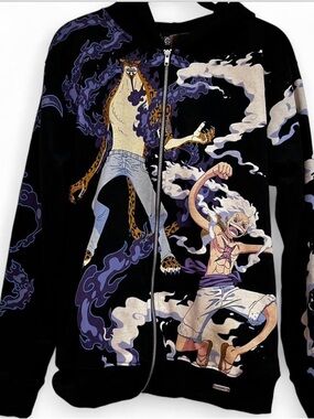 NWT One Piece Luffy Gear 5 vs Lucci Zip Hoodie Small Exclusive Collection